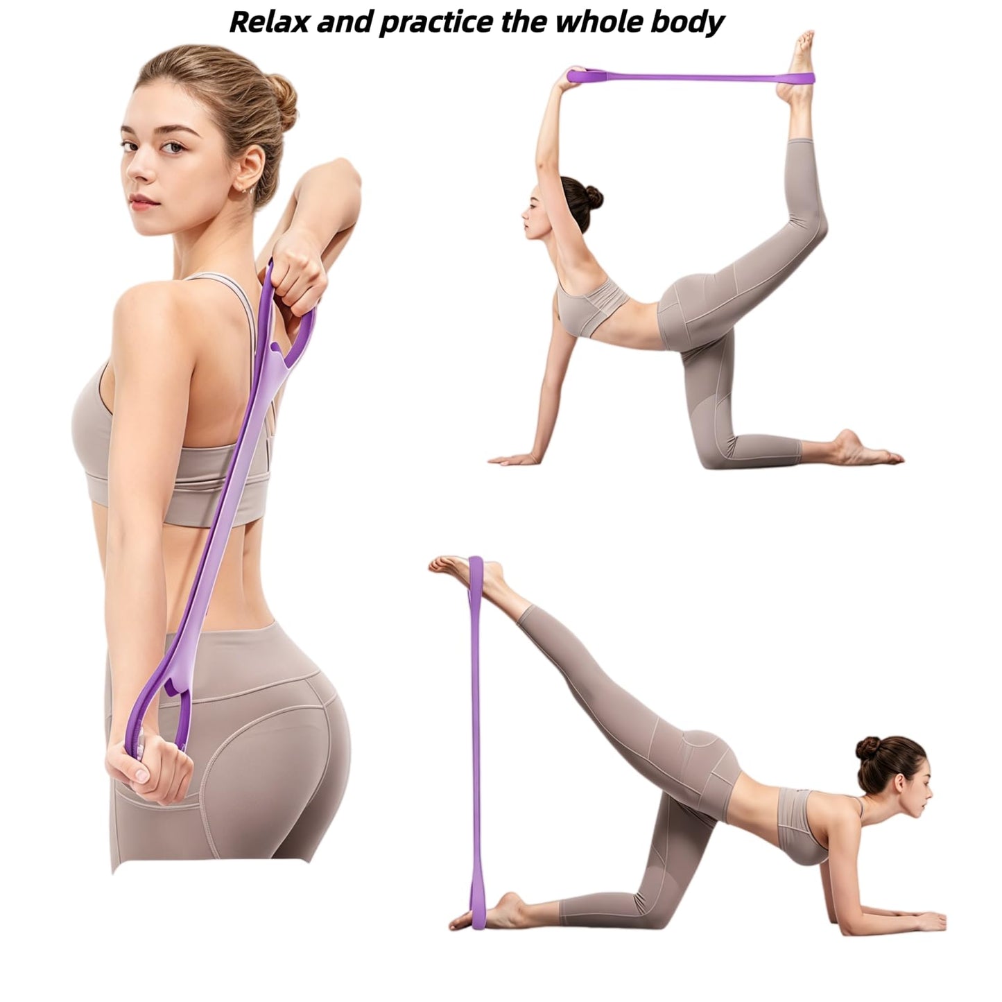 Figure 8 Resistance Band,Silicone Exercise Bands for Women,Arm Resistance Bands,Arm Workout Bands.（Pink）