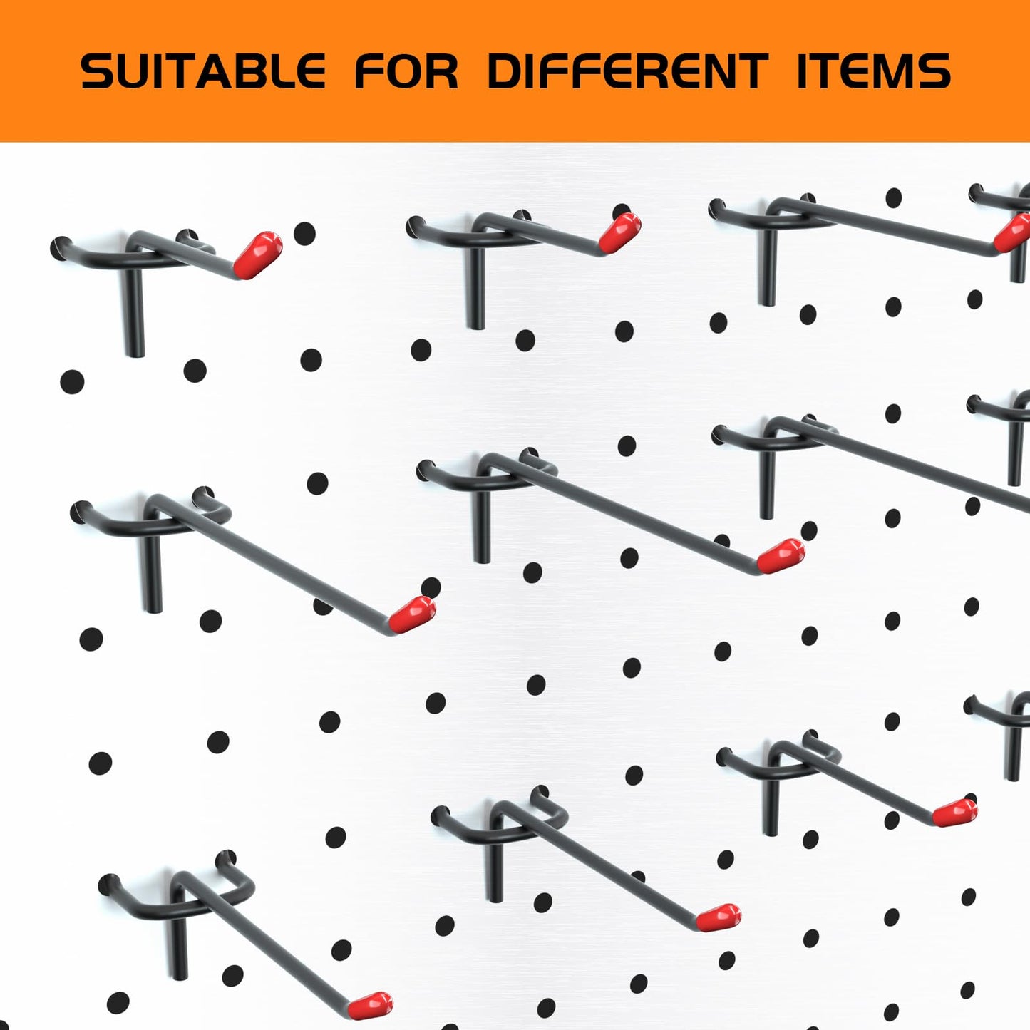 Onsski Pegboard Hooks for Hanging - Peg Board Organizer Accessories Fit New Metal Peg Board Storge Tool 2in 50Pcs