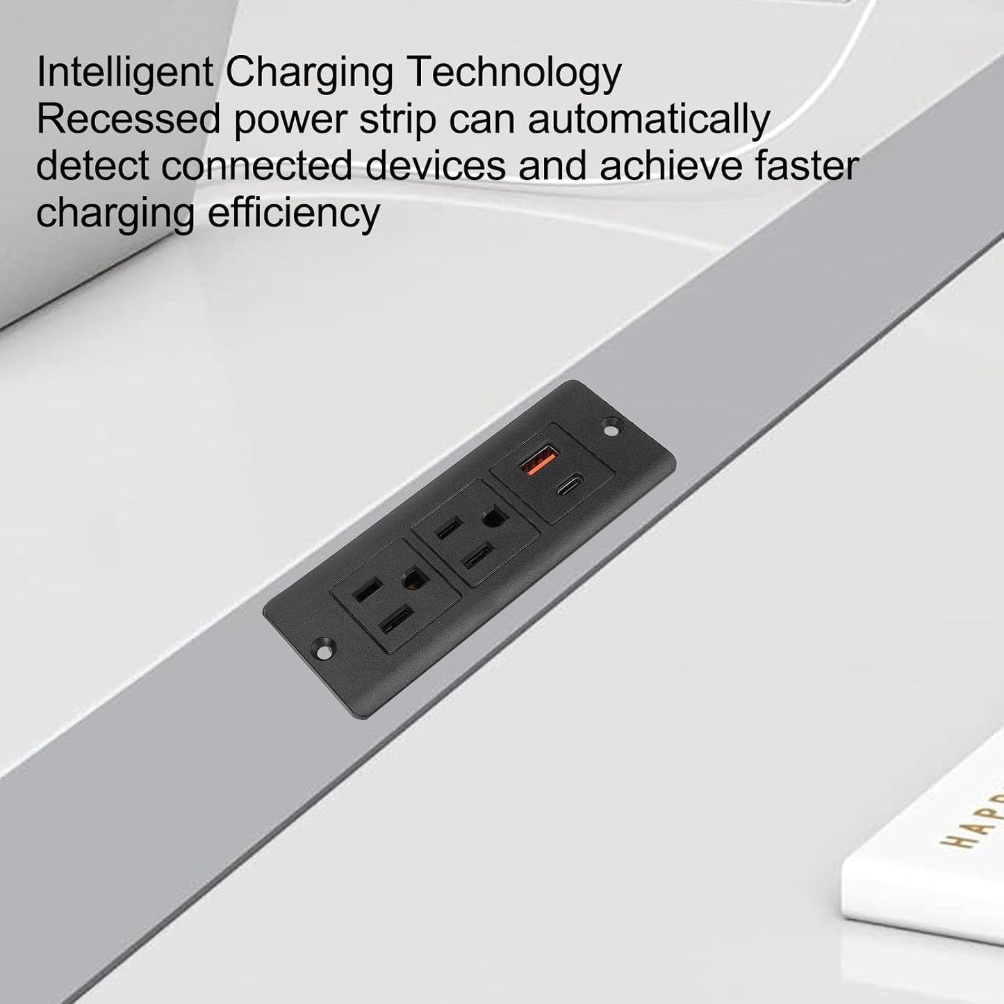 VELATEMOR 2 1.5m USB Power Strip Fast Charging Desk Outlet for Bedside Table Outlets Smart Technology Wire Cabinet
