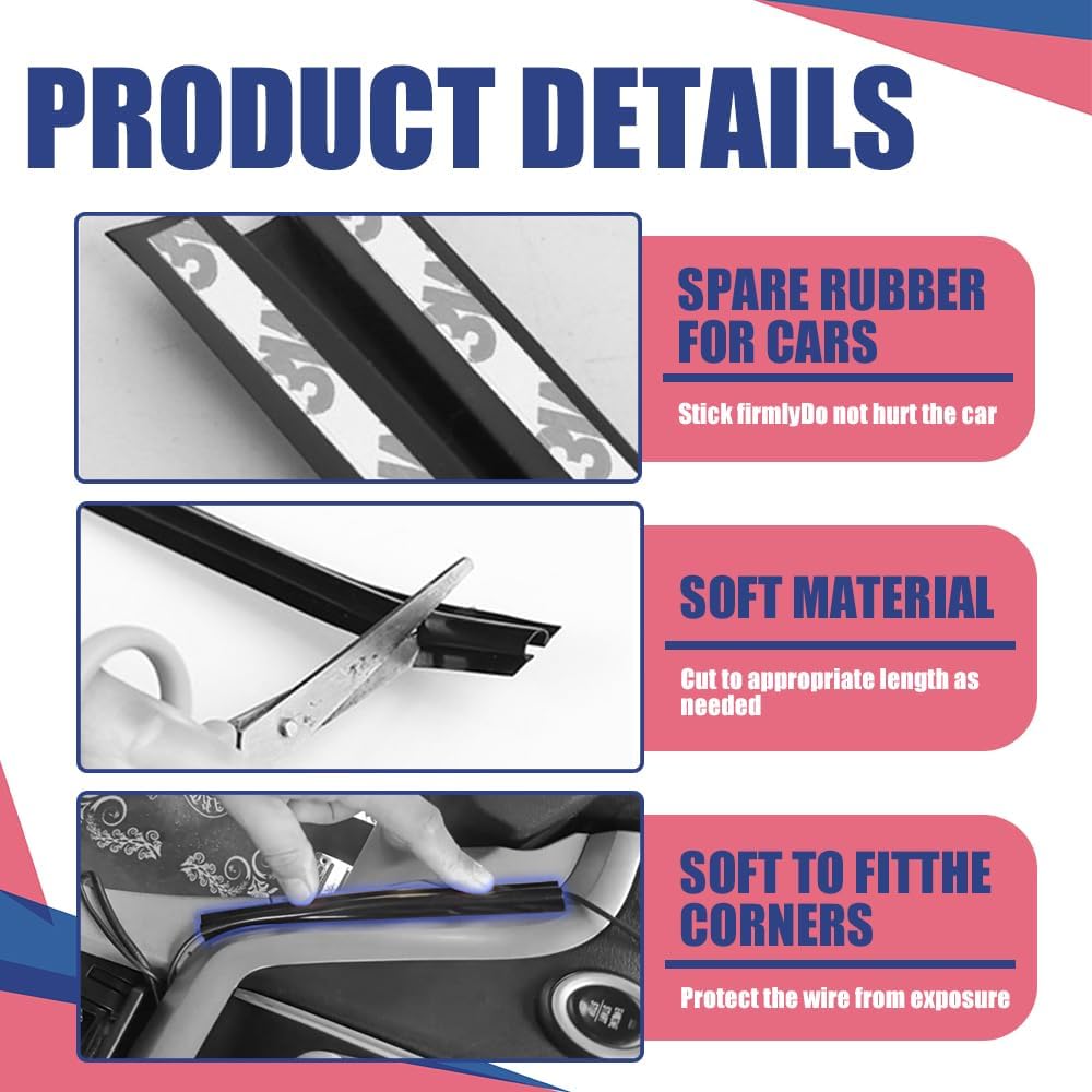 RGOAANC 4PCS Car Wire Sleeve, Car Concealed Wire Sleeve, Self-Adhesive Tubing Cable Hidden Protector, Car Accessories