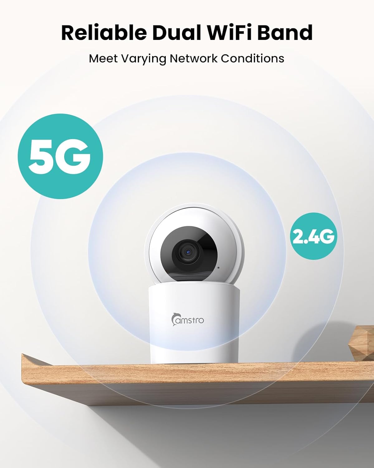 3K 360PTZ Tracking,2.4/5GHz Detection,2-Way Indoor Security Camera Home Baby/Pet Monitor, Auto WiFi, AI Motion & Sound