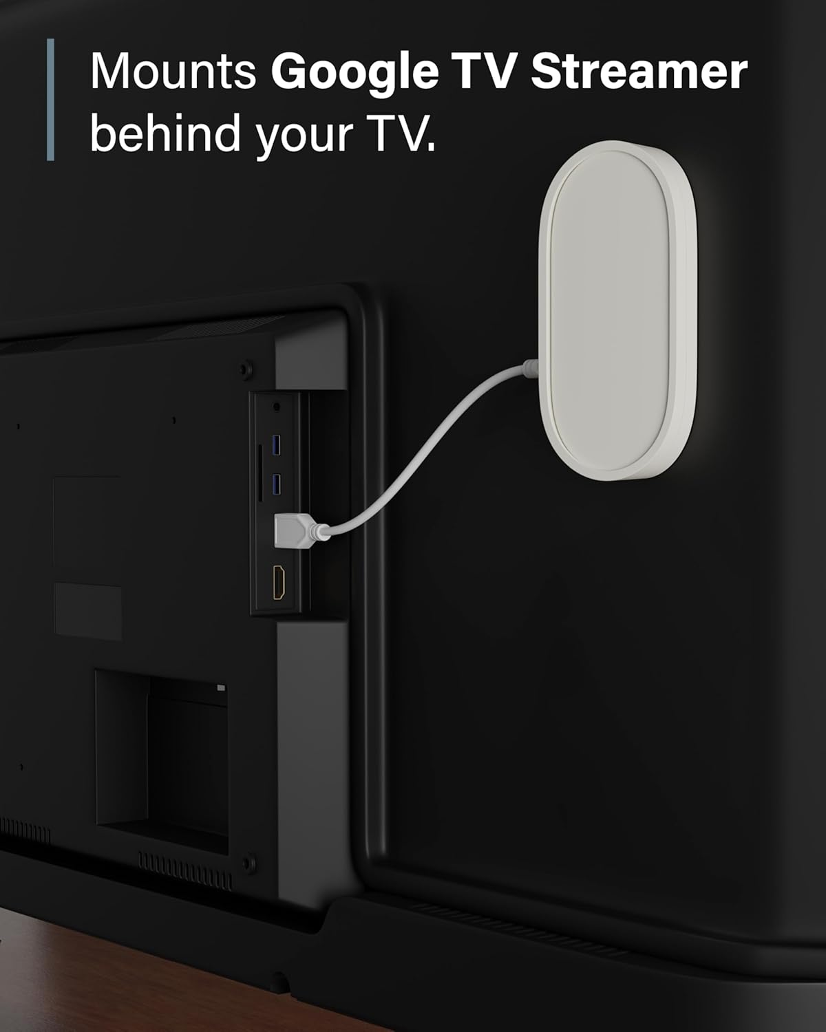 Sanus (4K) Setup Mounting Kit for Google TV Streamer Mount - Hide Streaming Box Behind TV for Space Saving & Clean