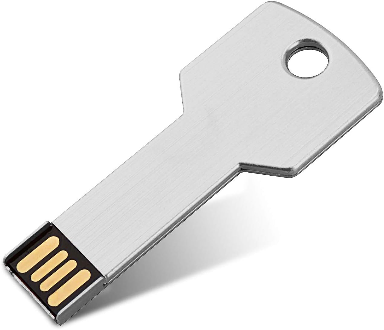 K&ZZ 64G USB2.0 64GB Key Shape USB Flash Drive, Metal Thumb Drive Flash Disk Memory USB Stick Expansion Disk, Silver