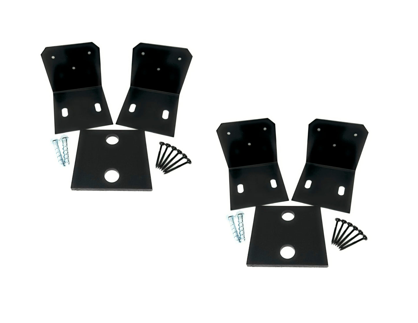 J.H. Yoder Timbers 8x8 Post Beam Base Kit - Black Powder-Coated Heavy Duty 7 Gauge Aluminum - Adjustable 7.25" - 8.25" - Hidden Concrete Anchors - Includes All Hardware - 2 Pack - Made in the USA