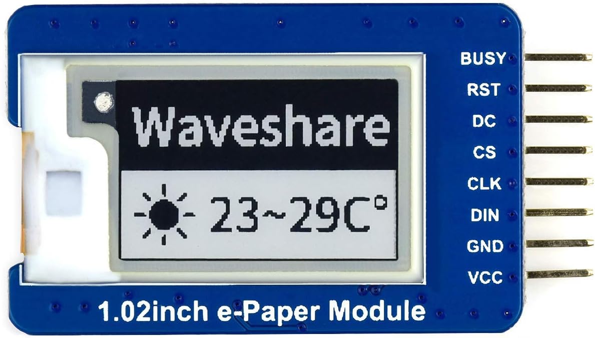 waveshare 1.02inch Pi4B/3B+/3B/2B/B+/A+/Zero/Zero 2W 12880 E-Ink Display Module Compatible with Raspberry W/WH/Zero