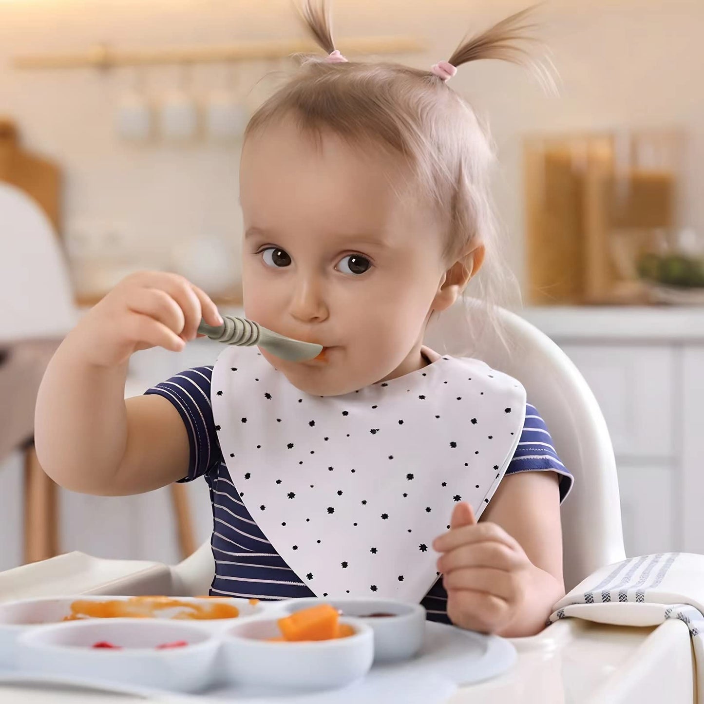PandaEar 13 Pack Silicone Baby Feeding Spoon