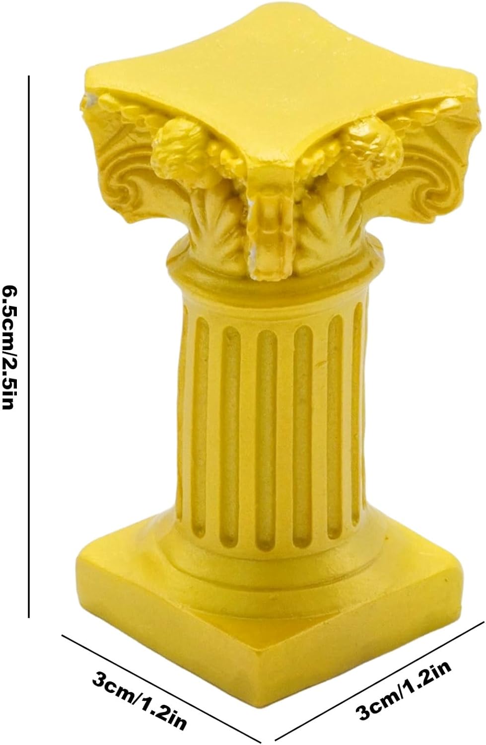 Saihisday Miniature Roman Pillar Columns - Resin Candle Holders for Wedding & Christmas Decor | Yellow, 5 Pcs
