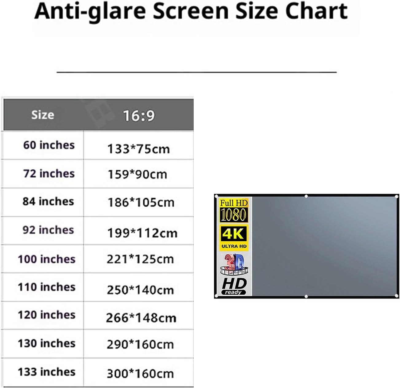 SHYYOULQE Metal Anti-Light Projector Screen Portable Foldable Frame Indoor Outdoor Viewing No Tools Needed Wide Viewing