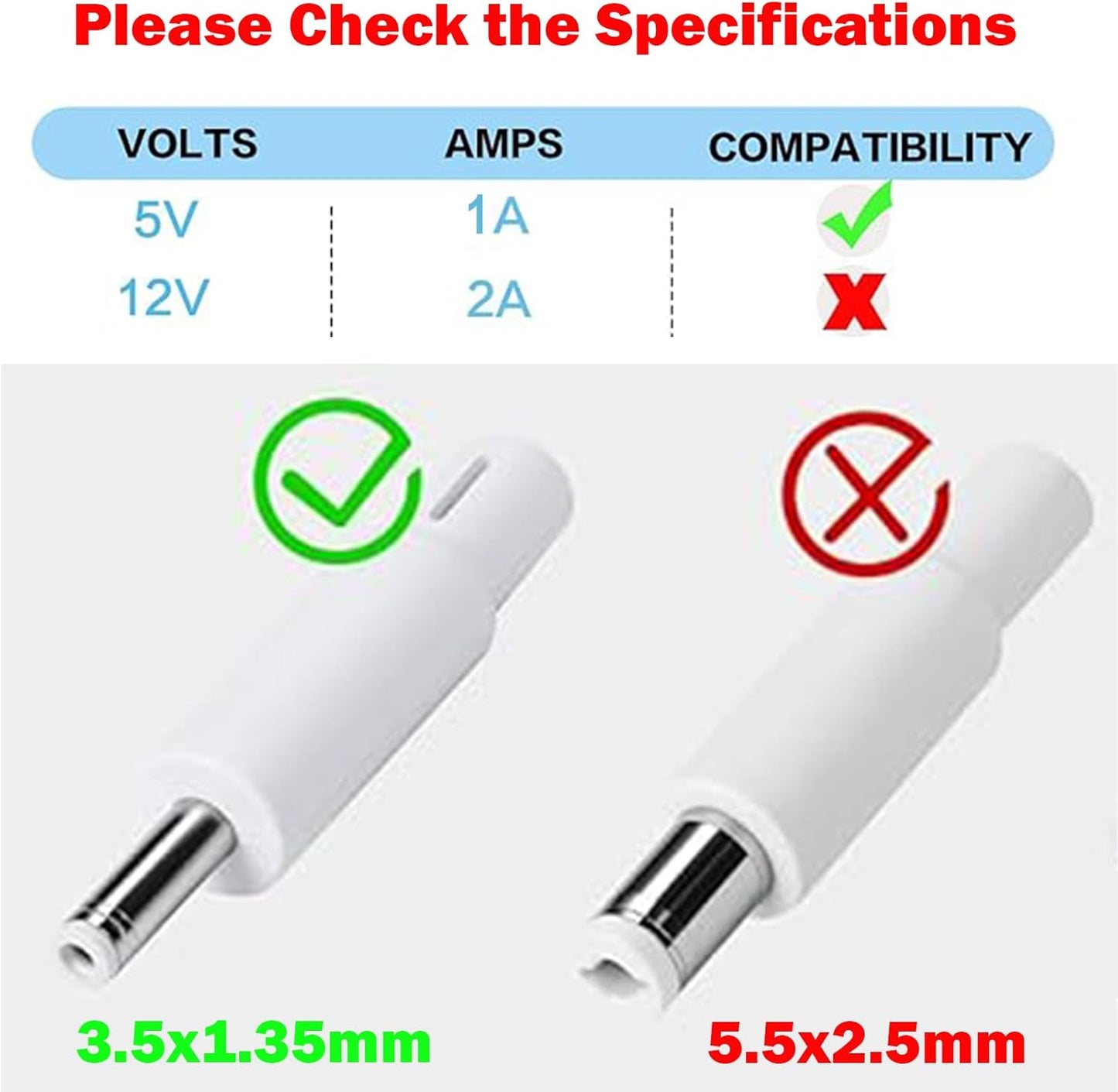 VOJSALDR 5V 5.9ft Power Cord for Hatch Rest Baby Sound Machine, Night Light, Sleep Trainer AC/DC Adapter Power Cord