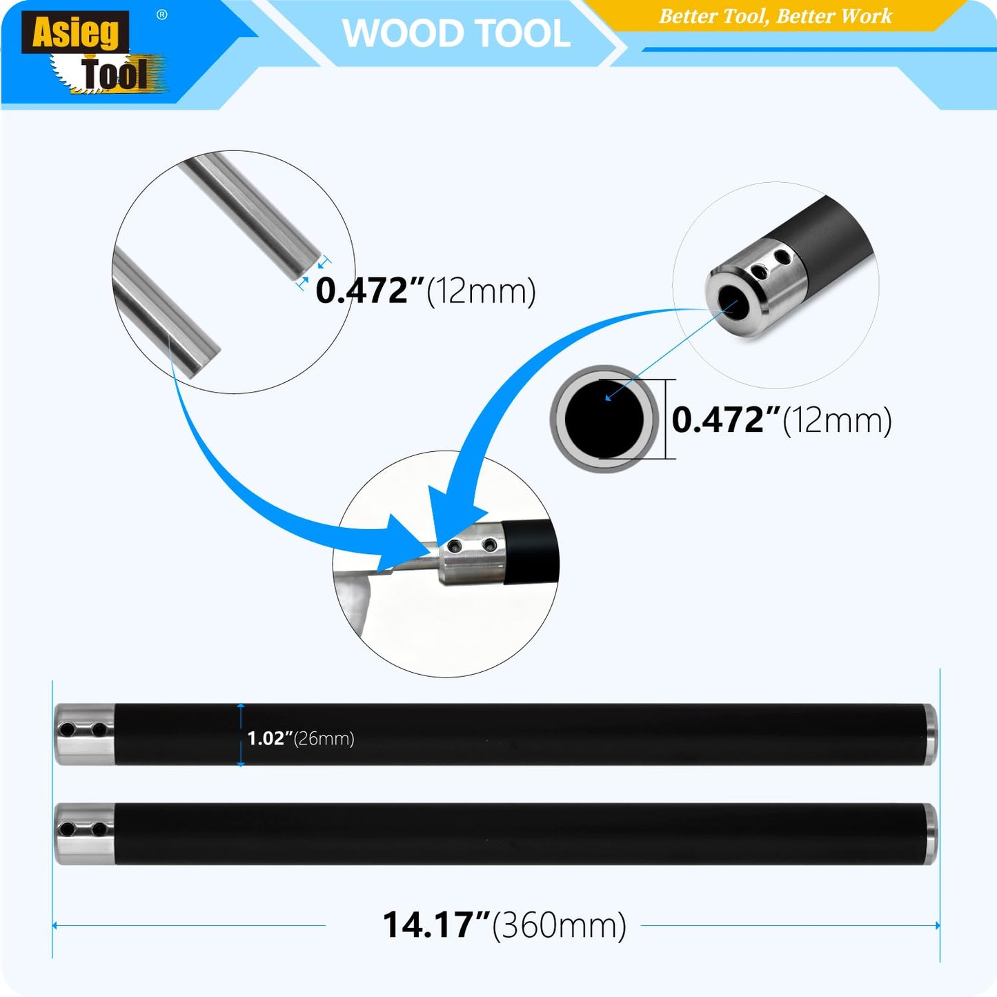 Carbide Tipped Woodturning Tool 9pcs chise set Lathe Full Size Rougher Finisher Detailer Swan Neck Hollower Parting Tools Set of 7 and 2 Interchangeable Aluminum All