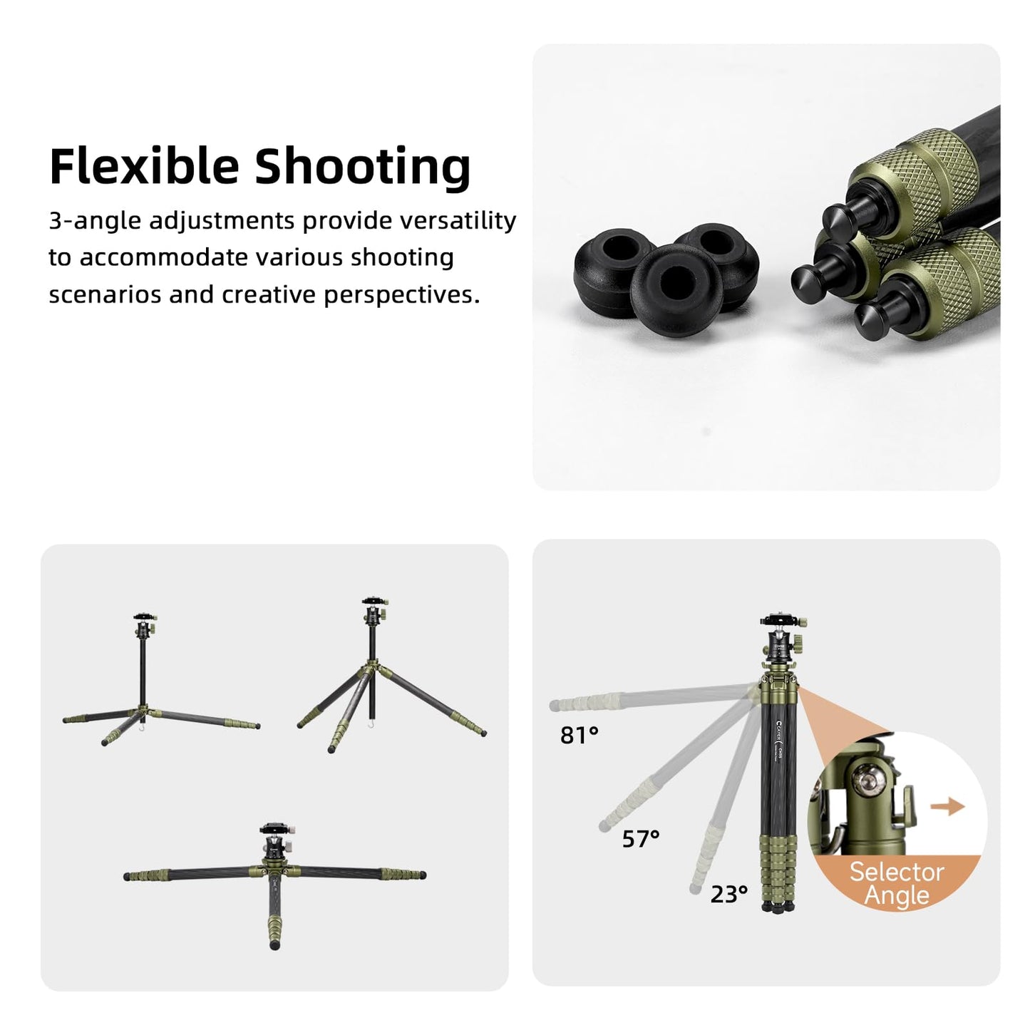 Cayer CH35 Travel Camera Tripod with Ball Head, Compact Carbon Fiber Tripod, 53.6" Compact Camera Stand for Mirrorless Cameras Video Camcorder Mobile Phone Webcam