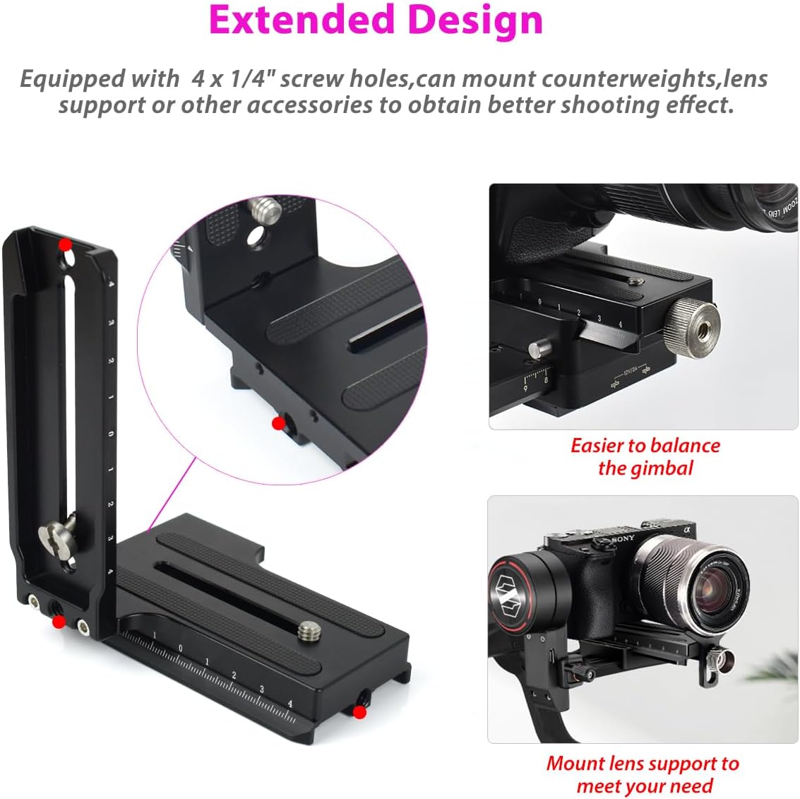 Akeipho RSC2 RS2/ RS3 L Bracket Vertical Mount Quick Release Plate for DJI Ronin / / S, Zhiyun Weebill S Gimbal, DSLR