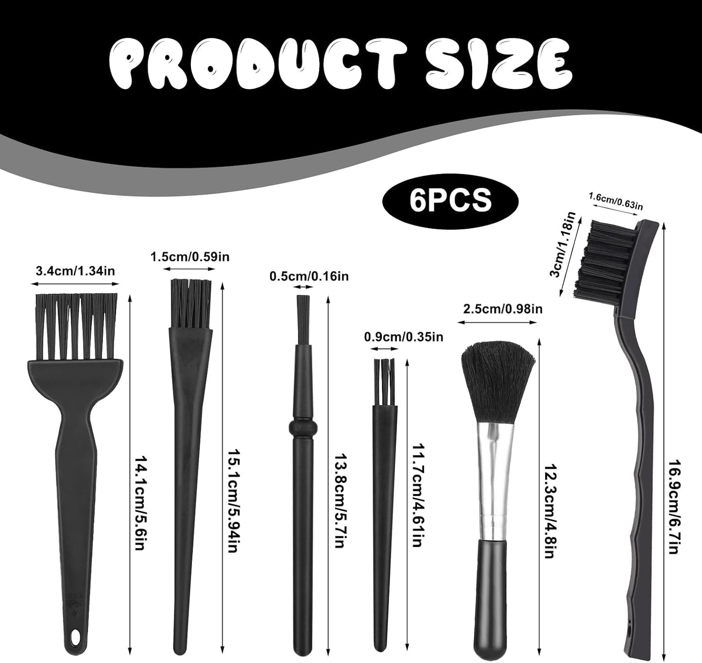 YBEATY 8 Lab(6) Pcs Anti Static Electronic Dust Cleaning Brushes Mini Keyboard Cleaning Brushes Kit Anti Static Brush