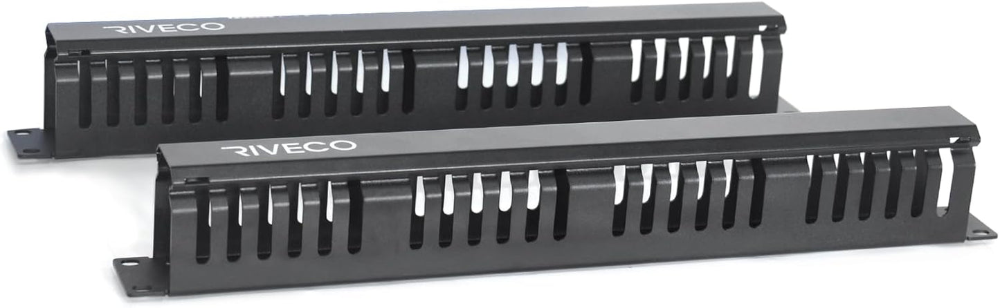 RIVECO 2PCS 1U 19 24 2.8 Inches Cable Management for Racks & Server Cabinets Managing Cord & Wire, Cable Raceway