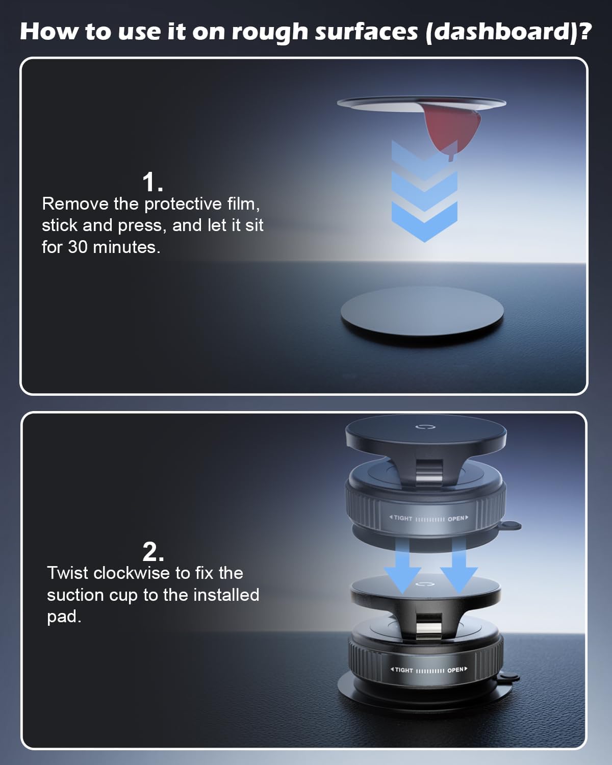 CloudValley 15W 17/16/15/14/13/12, 360 Fast Wireless Charger Car Phone Mount, Vacuum Suction Cup Magnetic Phone Holder