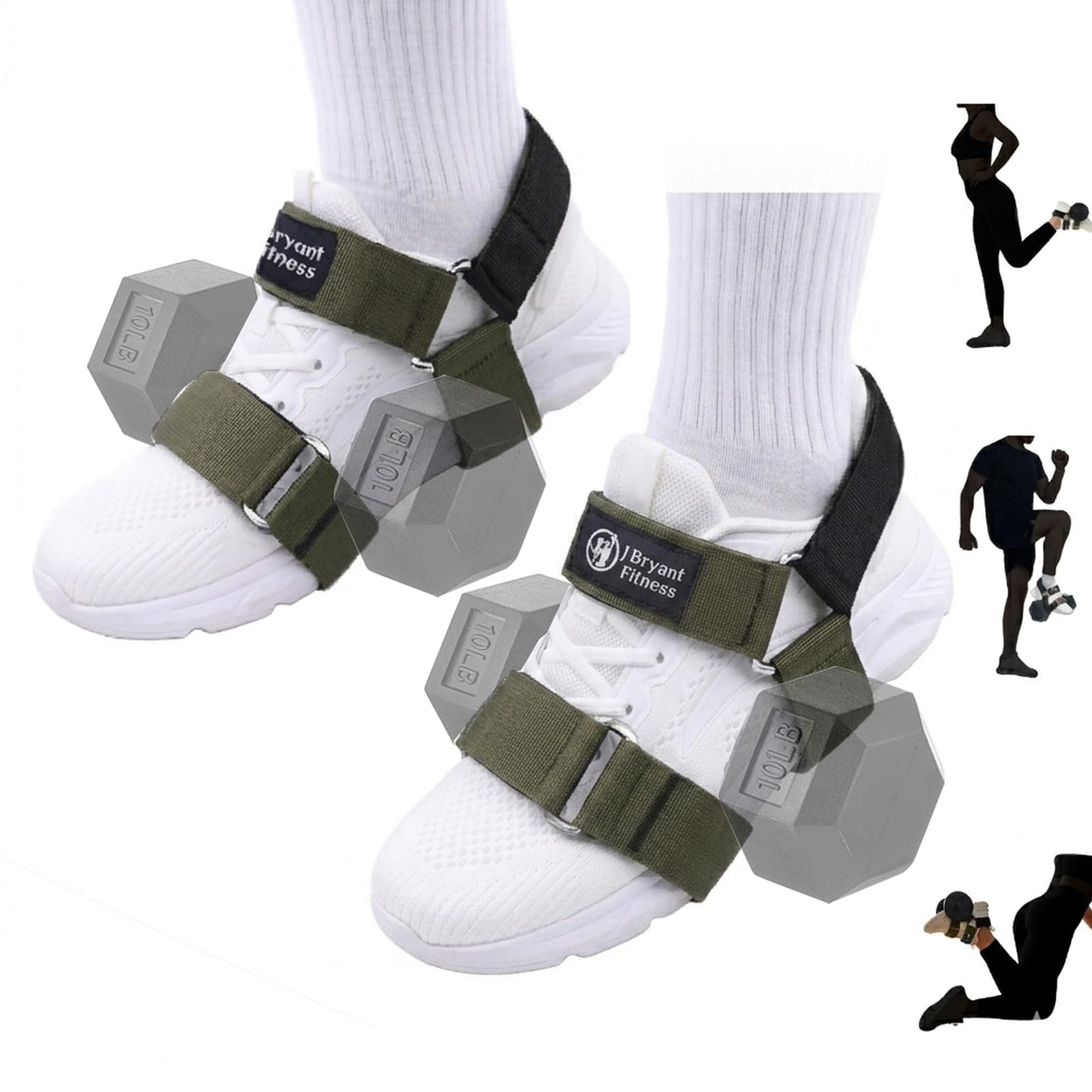 Portable Tibialis Trainer for Dumbbell - Adjustable Leg Extension & Hamstring Curl Foot Strap - Ankle Weights Attachment for Home Gym Shin Splints & Knee Ability Training (1 Pair)