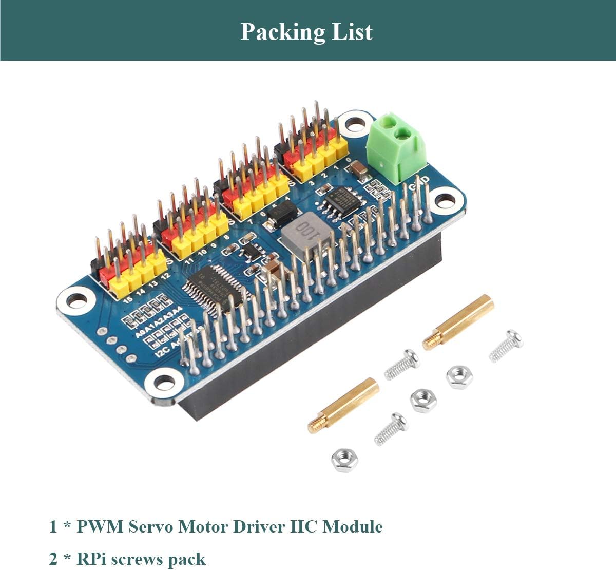 MakerFocus 16 12 I2C 5 4 3B+ 3B PWM Servo Motor Driver IIC Module Channel PWM Outputs Bit Resolution Compatible