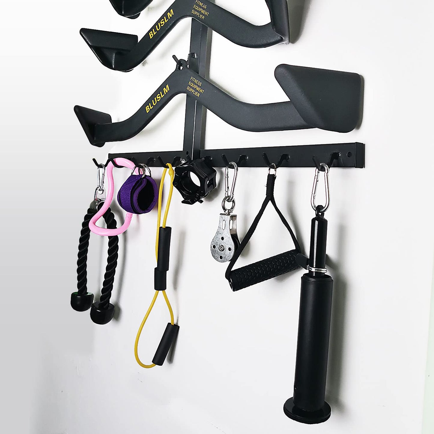 Gym Fitness LAT Pull Down Bar Storage Rack for Mag Grip - Heavy Duty A-Frame Stand for Pulldown Attachments (T-ZHIJIA)