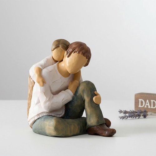 NAN ZAI NAN FANG Father-Daughter Figurine - Personalized Resin Sculpture for Dad | 4.7” Hand-Painted Gift