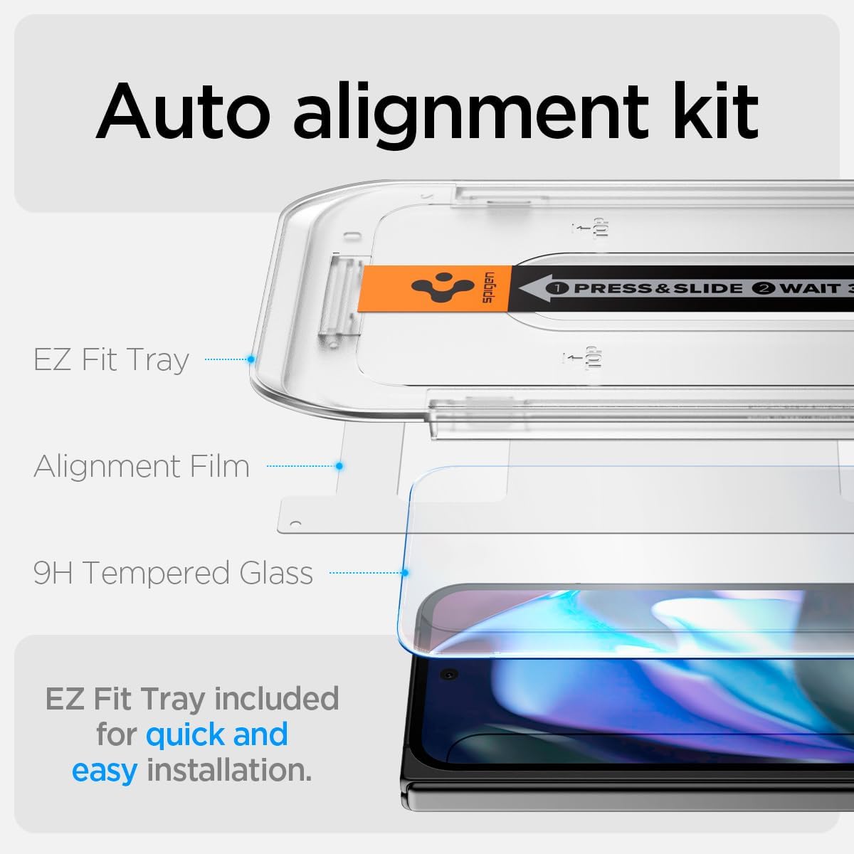 9 2 Pack Spigen Tempered Glass Screen Protector [GlasTR EZ FIT] designed for Pixel Pro Fold