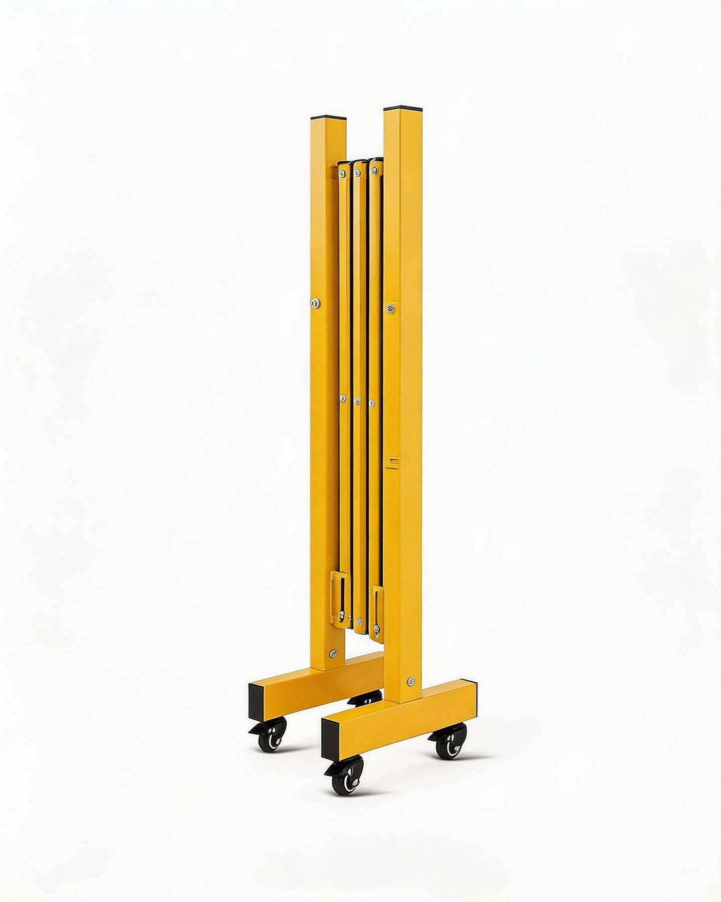 Expandable Barricade 8 ft, Industrial Metal Retractable Traffic Fence with Locking Casters, Portable Folding Security Gate for Construction, Crowd Control & Driveway