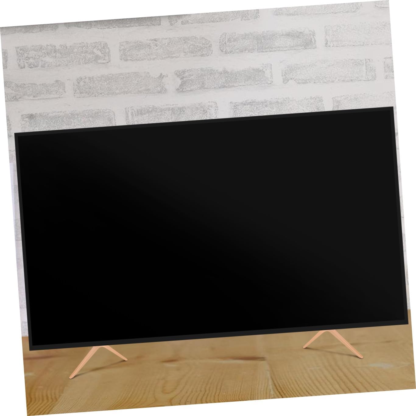 Vaguelly 5mm-22mm Universal Flat Screen Tv Stand Base with Dual Hole Mount Rose Metal Support Legs for Tabletop