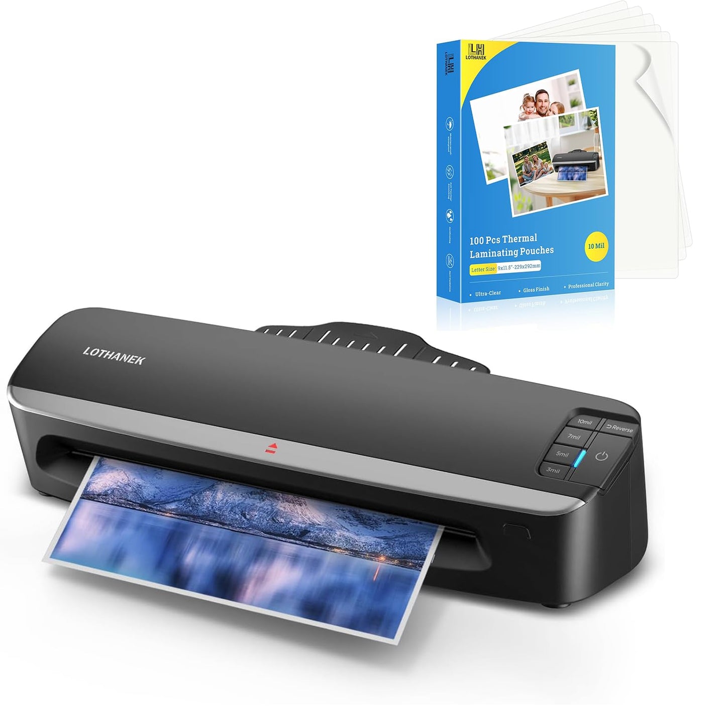 A3 3-10 Mil 4-Roller Commercial Laminating Machine+100 Pack 9 x 11.5 Inches Thermal Laminating Pouches 10 Mil