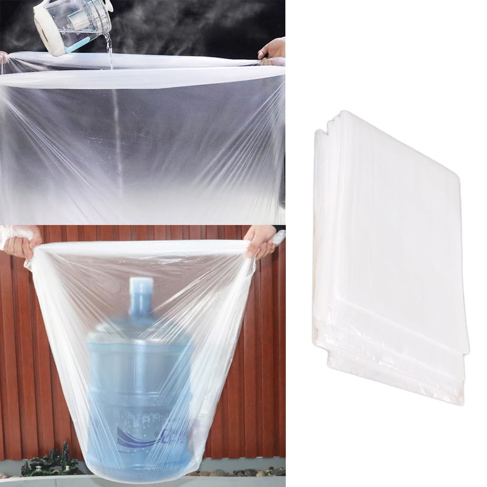 NentMent 10 Pack Disposable Ice Bath Tub Cover Liner Transparent Plastic Portable Bathtub Liner Covers for 105 Gallons Ice Tub Portable Bath Tub Cold Plunge Tub Inflatable Ice Bath Barrel Plunge Pool
