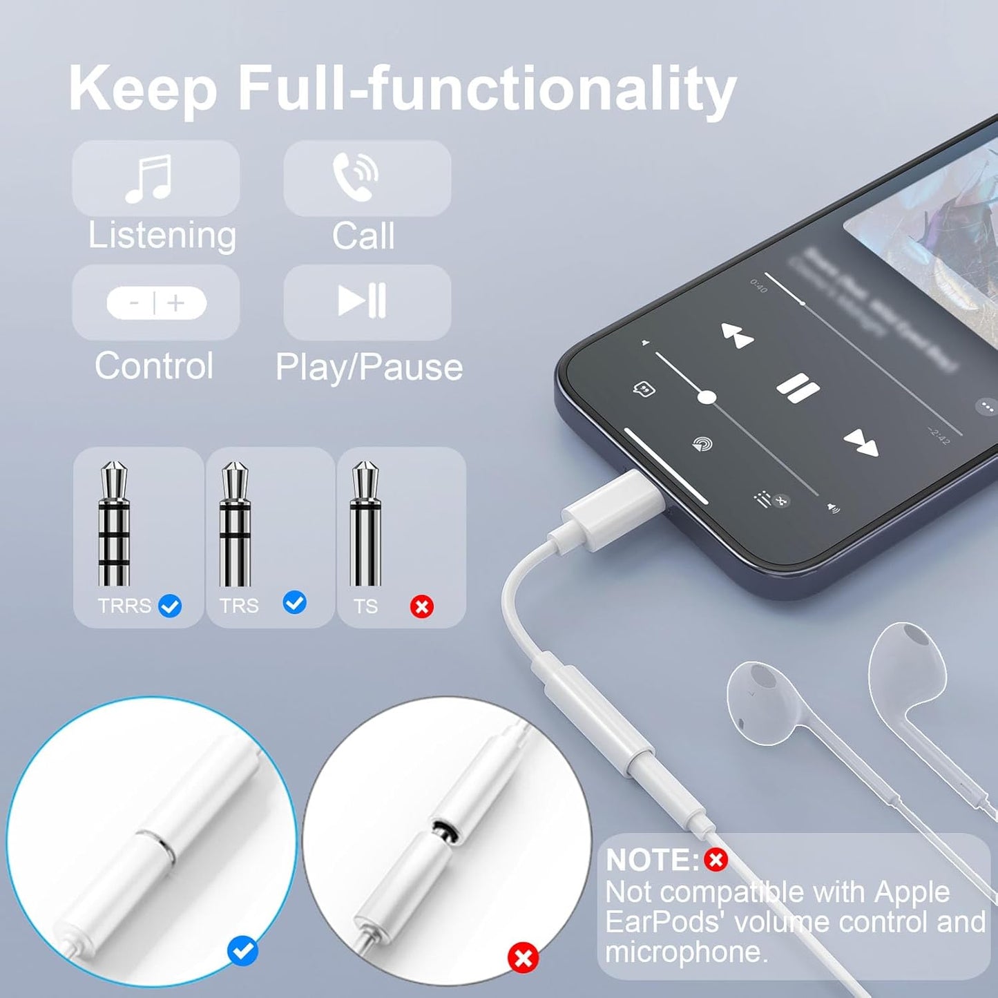 Duyasurs 2 Pack 3.5mm 17/16/15 Pro/15 S21-24, 7/6/5 USB C to Headphone Jack Adapter, USB C to Aux Audio Dongle Cable