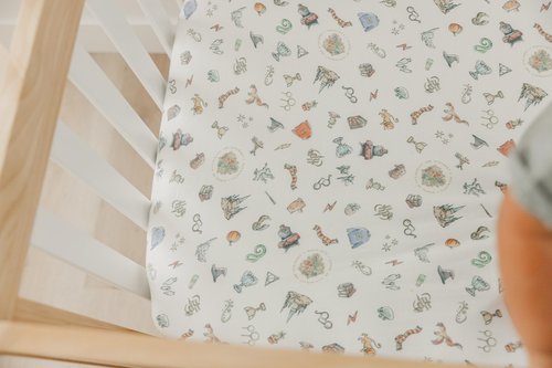 Copper Pearl Premium Knit Baby Crib Sheets: Breathable and Soft, Fitted Crib Sheets for Standard Baby Mattresses, Wizarding World