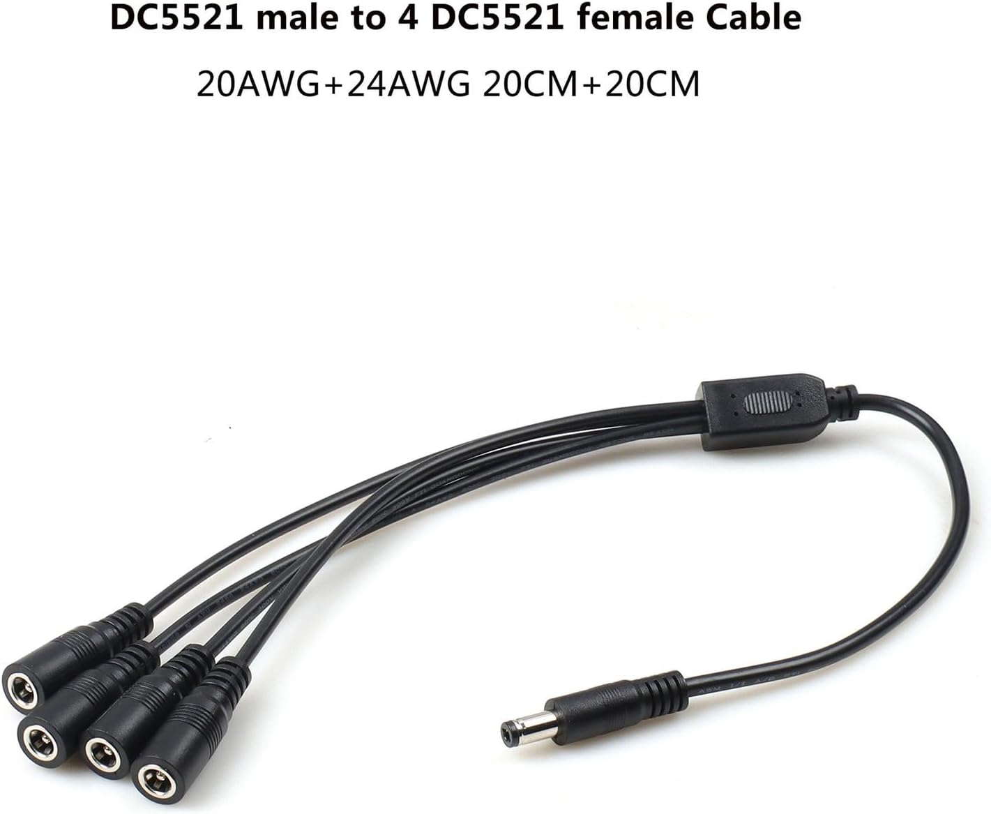Kangnice 5.5x2.1mm 1 2 3 4 40cm Power Splitter Cable to Way Adapter for CCTV Router LED Light Length