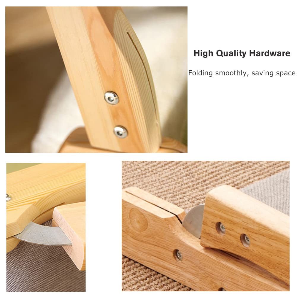 ZHEKUN Foldable Floor Chair with Back Support, Living Room Floor Seat, Portable Wood Legless TatamL Japanese Style Legless Chair, Lazy Sofa for Bay Window Meditation Reading, Balny Seat with Cushion