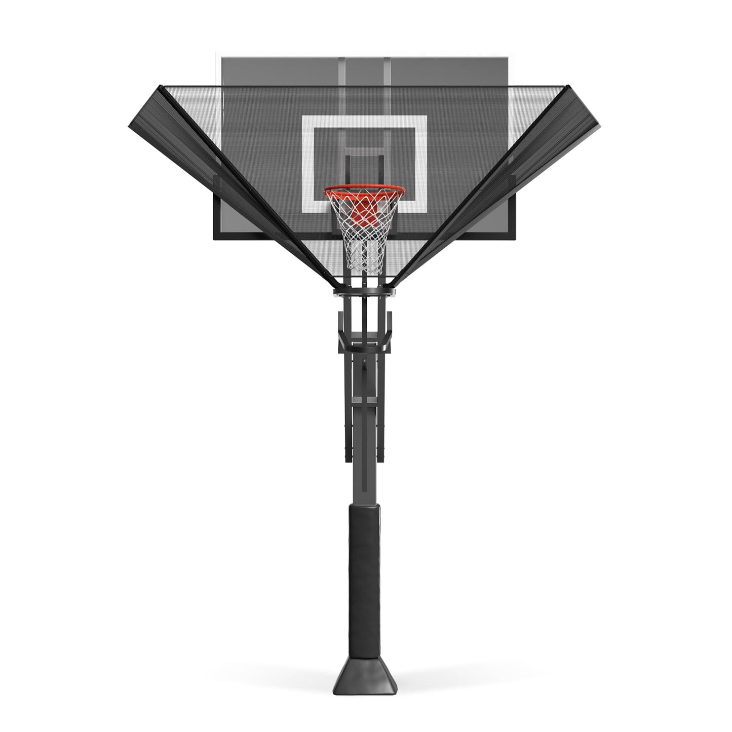Basketball Rebounder Net Return System Machine Portable Suspended Shooting Basketball Rebounder Device Heavy Duty Basketball Training Equipment with 360°Rotating Track for Continuous Solo Practice