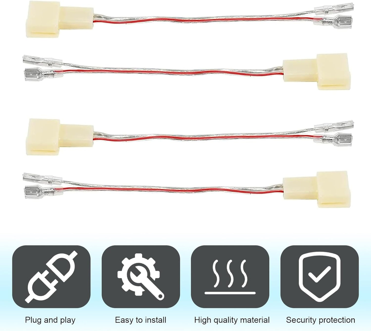 MLY 4 2-Pin PCS Car Door Speaker Wiring Harness Adapter, Plug and Play with Copper Terminals, Compatible