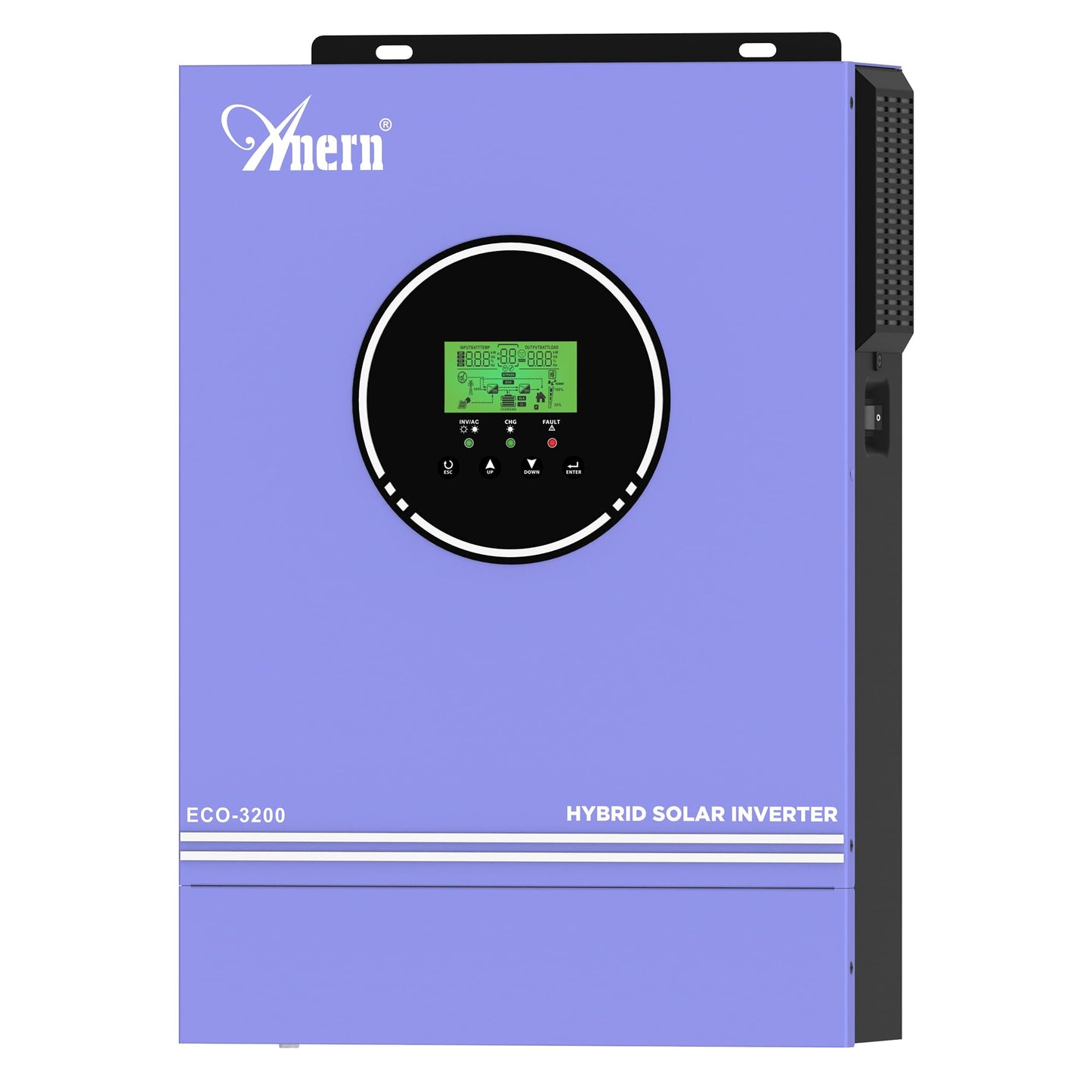 Anern 3200W Solar Hybrid Inverter, Pure sine Wave Inverter 24V DC to 220-230V AC, Built-in 80A MPPT Solar Charge Controller, Fit for 24V Lithium Lead-Acid Gel or Battery-Less