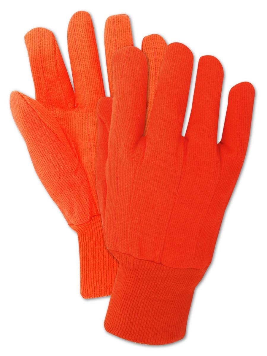 MAGID MultiMaster Double-Palm Canvas Gloves with Knit Wrist, 144 Pairs, Size 10/XL, Bright Orange, 795JKWNL