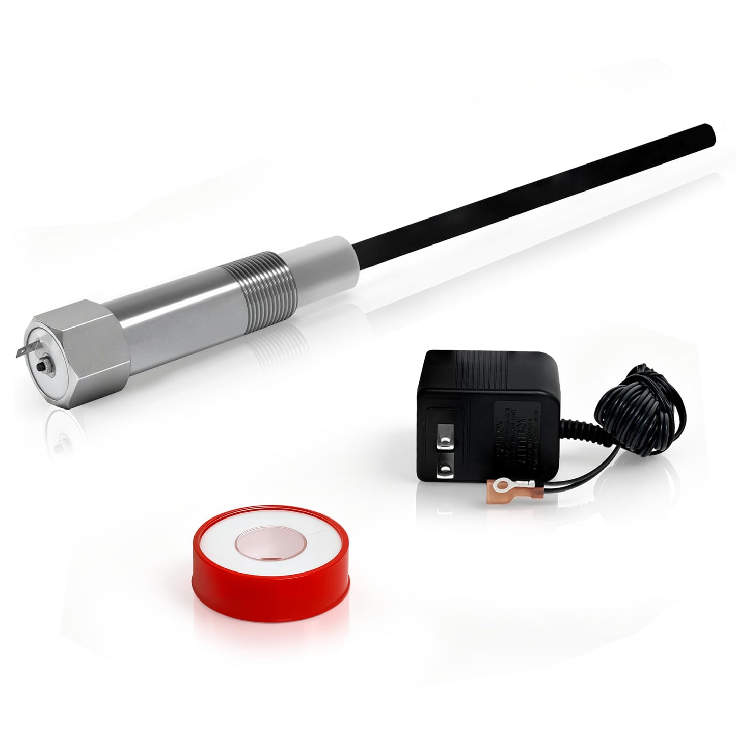 Powered Anode Rod, for 40-89 Gallon Water Tank Except Bradford White, Titanium Electrical Anode Rod for Water Heater, Prevent Inner Tank Corrosion and Stop Leaks, Reduce Sediment Buildup and Scale