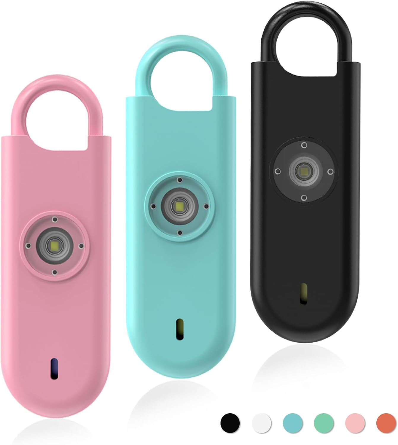 Fauxomor 140dB 3 Pack Personal Safety Alarm for Women, Safe Alarm Protection Keychain with Strobe Light & Low Battery