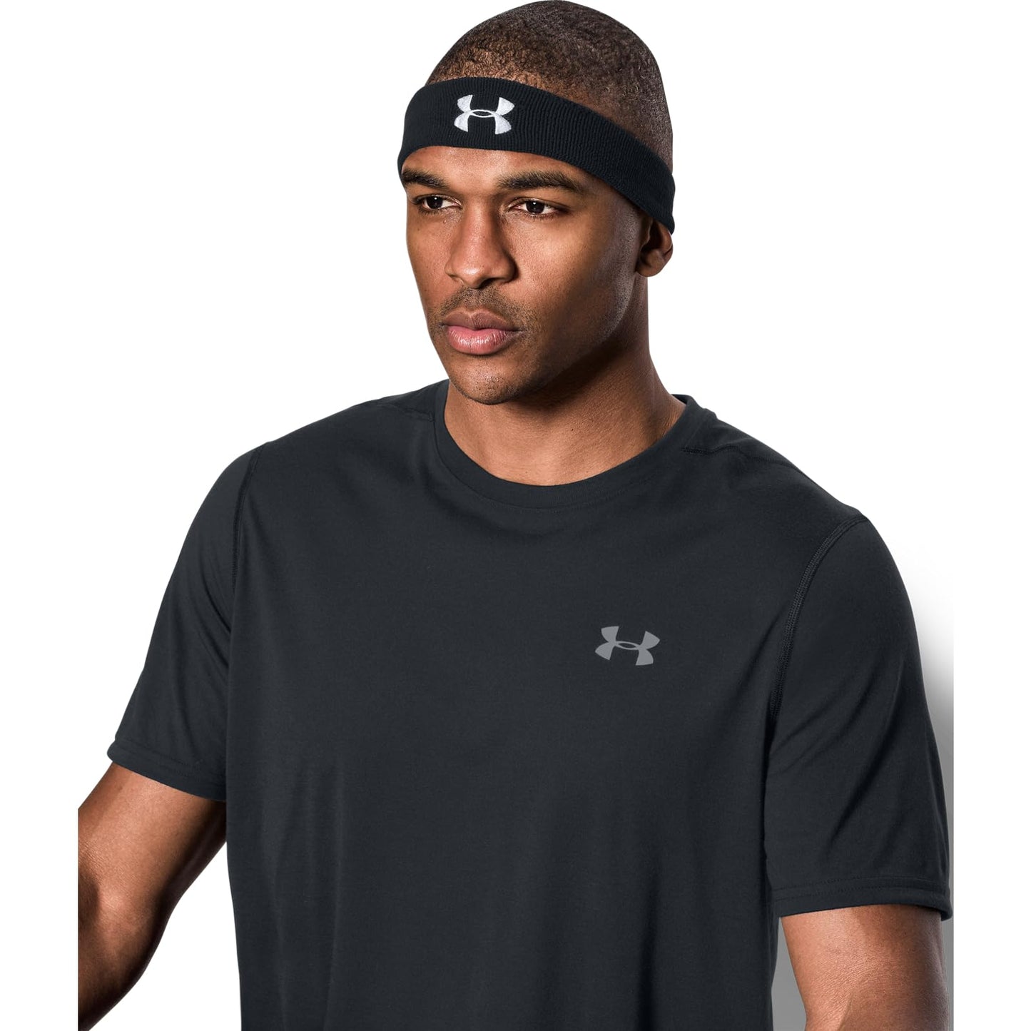 Under Armour Men's Performance Headband , Black (001)/White, One Size Fits All