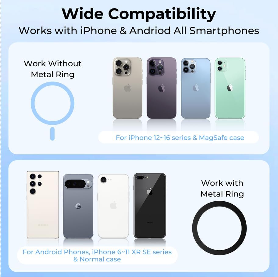 Aerbeis 17/16/15/14/13/12 Square Magnetic Phone Holder Stand for MagSafe iPhone Series, Foldable Phone Adapter Stand