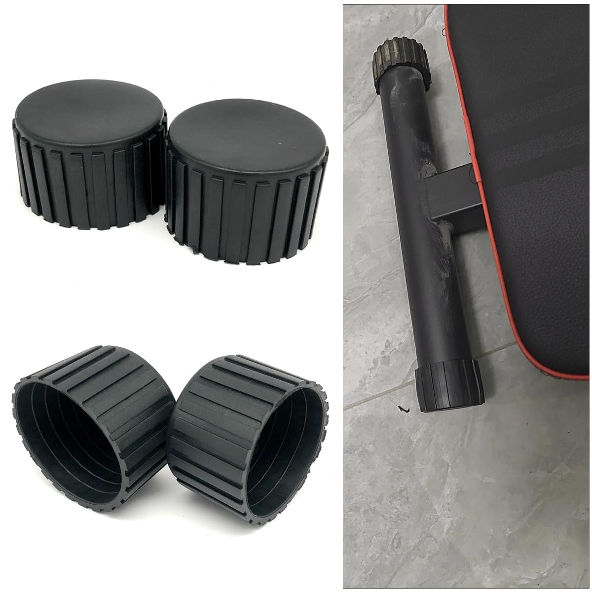 SquEqu 8 Pack Weight Bench End Caps Replacement Exercise Steppers Foot Tips Rubber Covers Floor Protector for Stair Stepper Elliptical Machine Recumbent Bike Recumbent Exercise Bike Stationary Bike