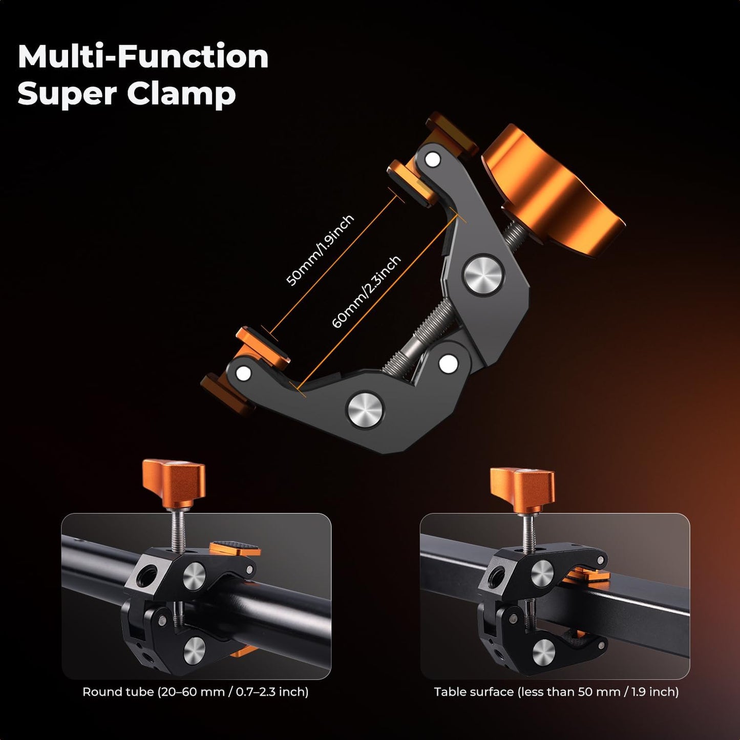 K&F CONCEPT 22" Magic Arm Clamp Kit, Overhead Desk Camera Mount, Long Articulating Friction Boom Arm for Phone, Action