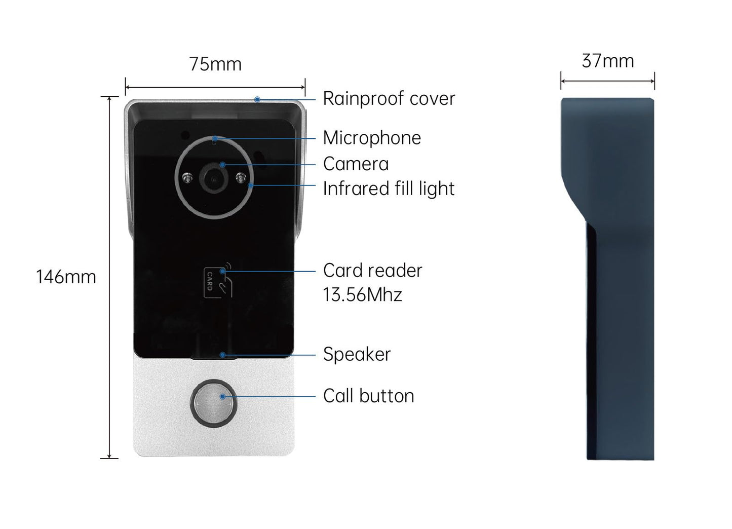 Smart Video Doorbell Intercom System with 600lb Magnetic Lock, 7" Touch Screen Wi-Fi Monitor, 1080P 2.0MP HD Camera, RFID IC Card Access, Tuya App Remote Unlock, Exit Button & Remote Control Kit