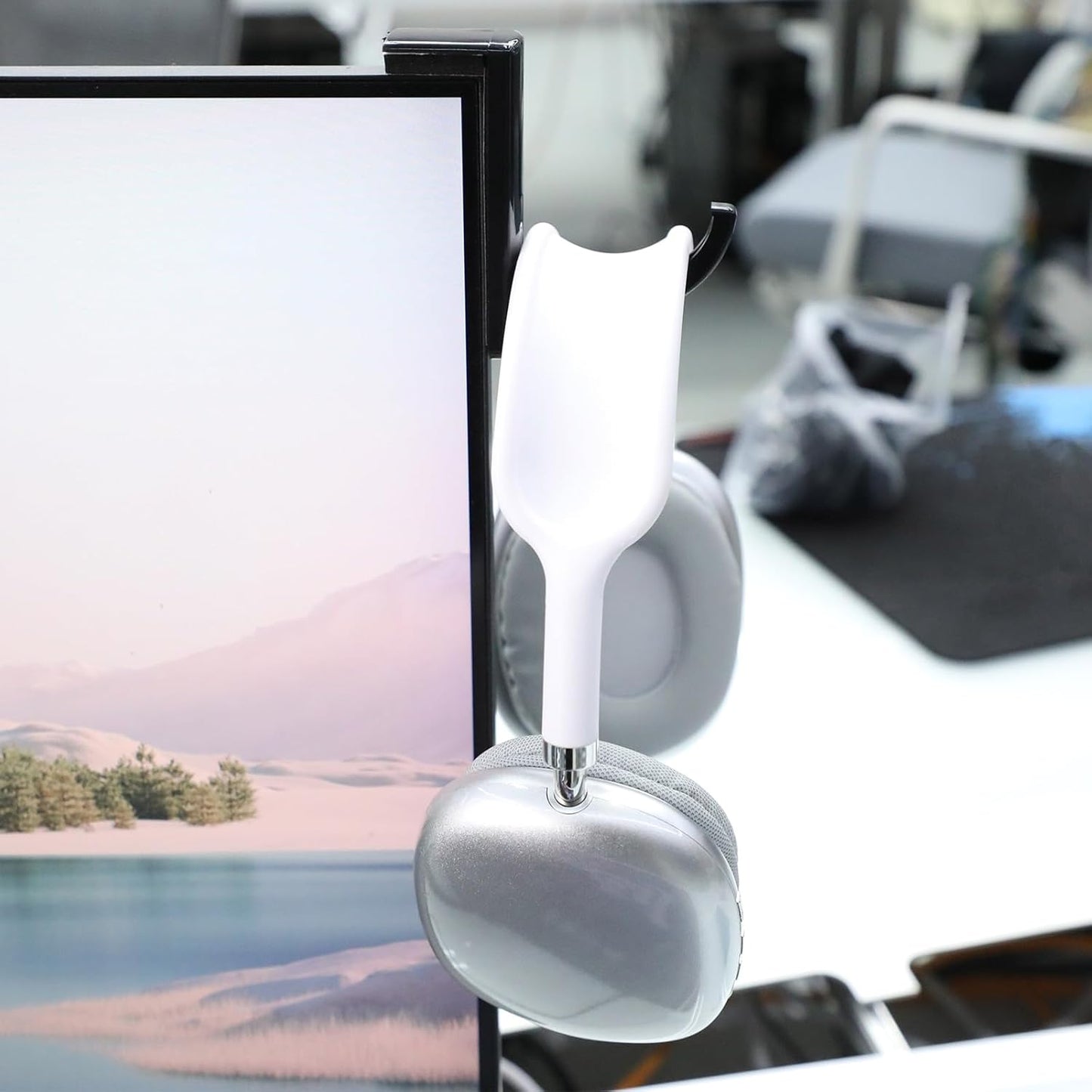 Xthrotsenk 2pcs Headset Monitor Headphone Stand Hook Holder Hanger Adhesive Gaming Earphones Hanger Stick-on Support