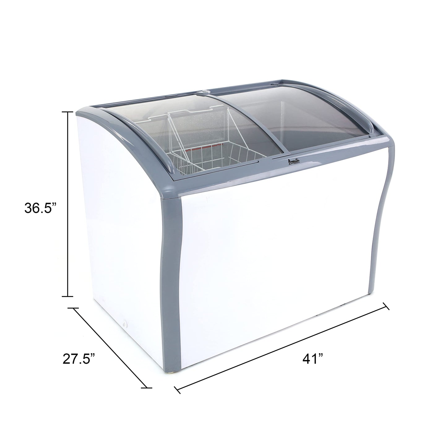 Avanti Commercial Convertible Refrigerator/Freezer/Beverage Cooler with Sliding Glass Display Doors with Storage Baskets, Adjustable Temperature Control and Defrost Drain, 9.5-Cu.Ft., White