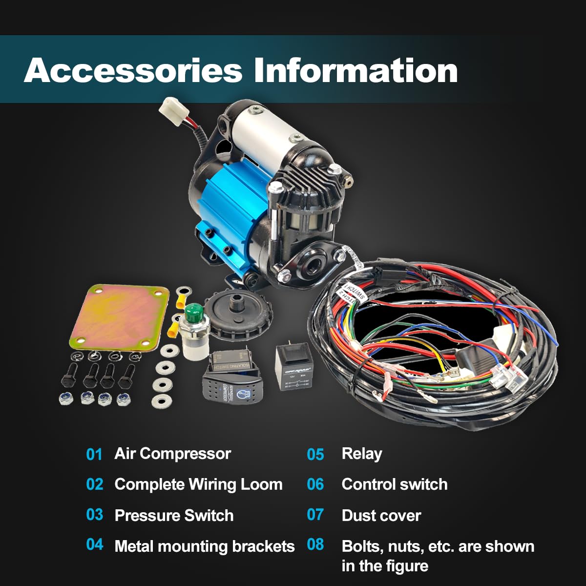 APFAITH High Performance 12V Air Compressor Replacement For ARB CKMA12 On-Board Air Compressor For Tire Inflation Air Locker activation etc 12V Single Motor Air Compressor CKMA12 Air Compressor