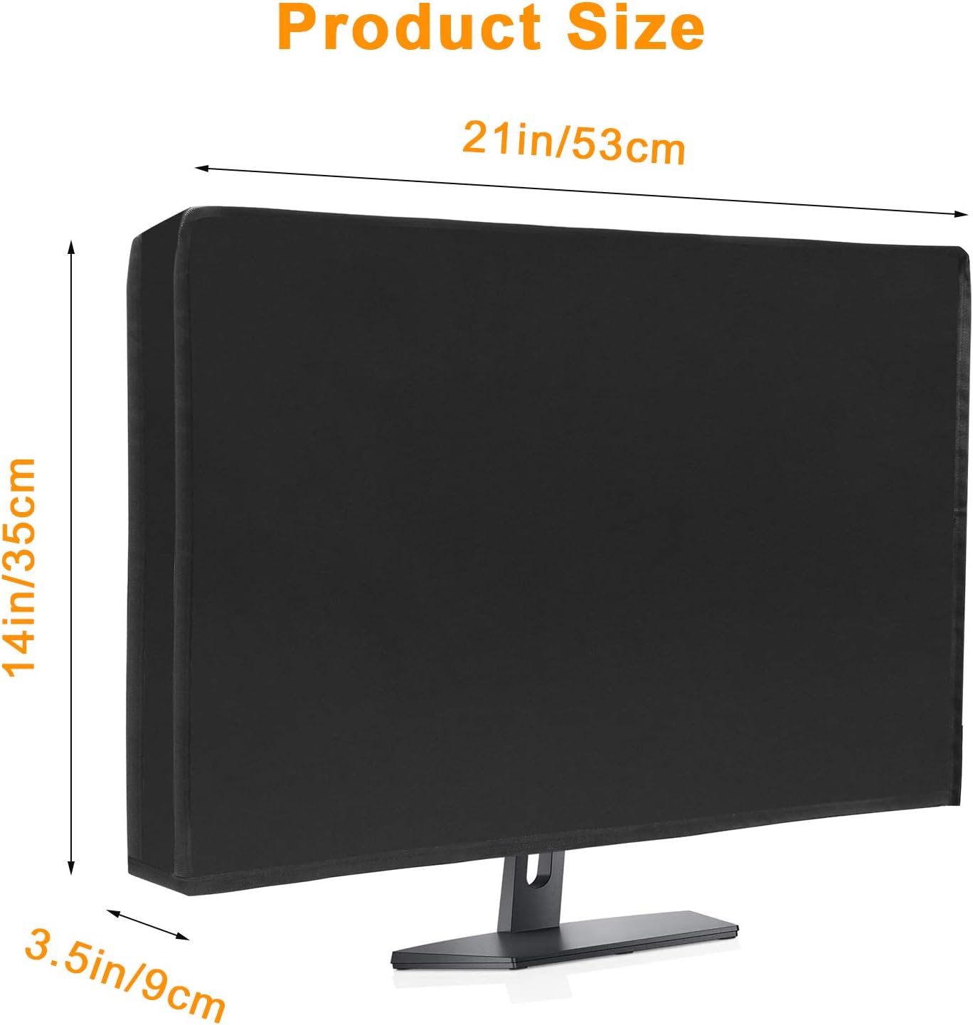 2Pack Waterproof Computer Monitor Dust Cover, Luxiv Black Full Body Cover for Computer Screen Protective Sleeve