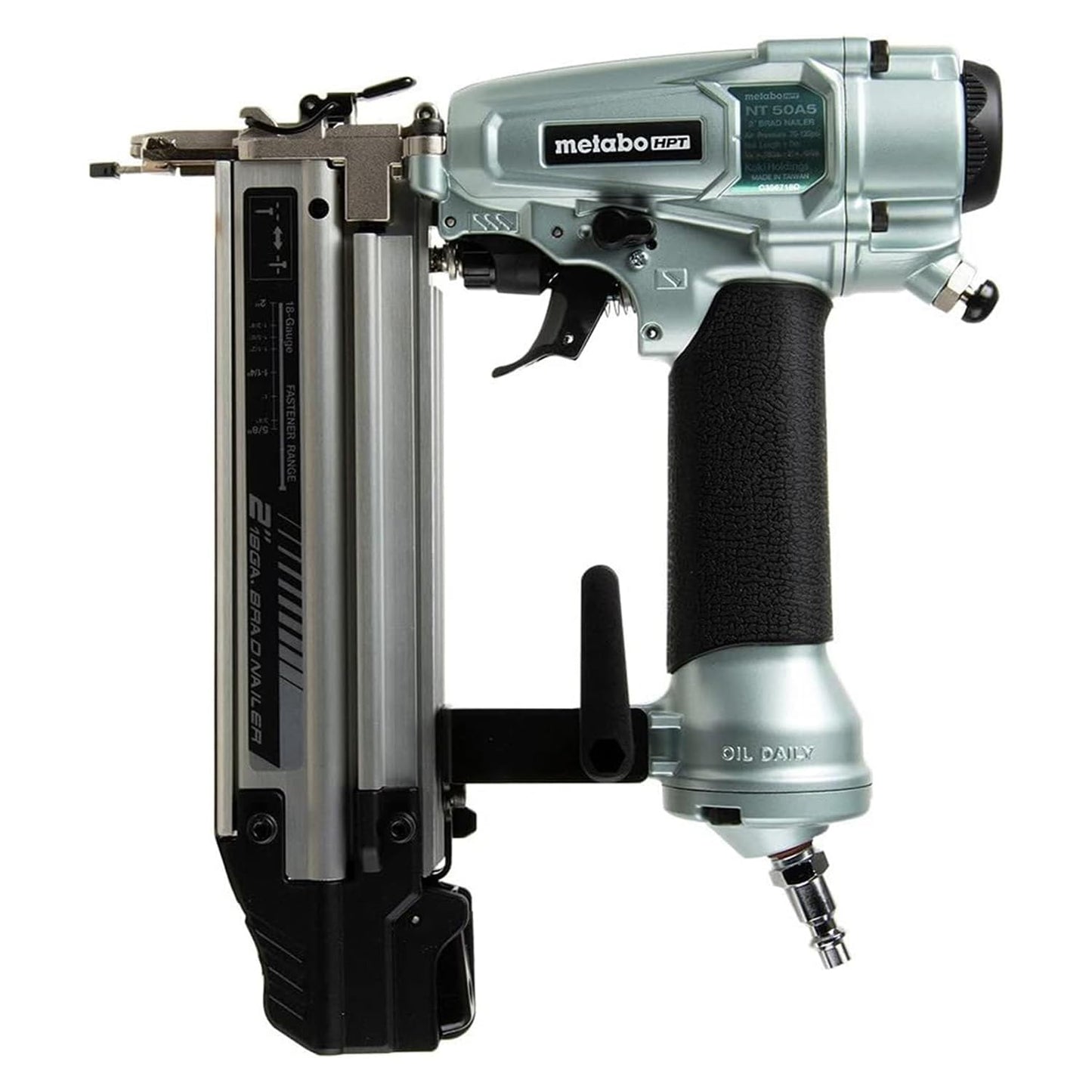 Metabo HPT Pro Brad Nailer, Pro-Preferred Pneumatic Finish Power Nailer for Trim Work, Furniture Building, Lightweight and Durable with Aluminum Magazine, 18 Gauge, 5/8″ to 2″ Brad Nails, NT50A5