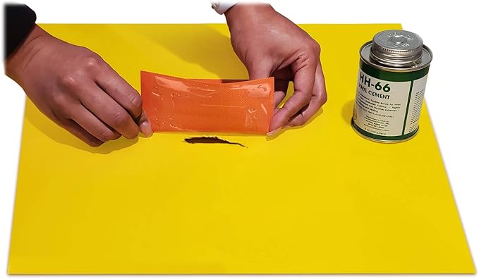 Professional Vinyl Repair Patch Kit for Inflatable Bounce Houses, Includes Marble Multi-Color Vinyl Patches with Large 4-Ounce HH66 Vinyl Adhesive Cement Glue