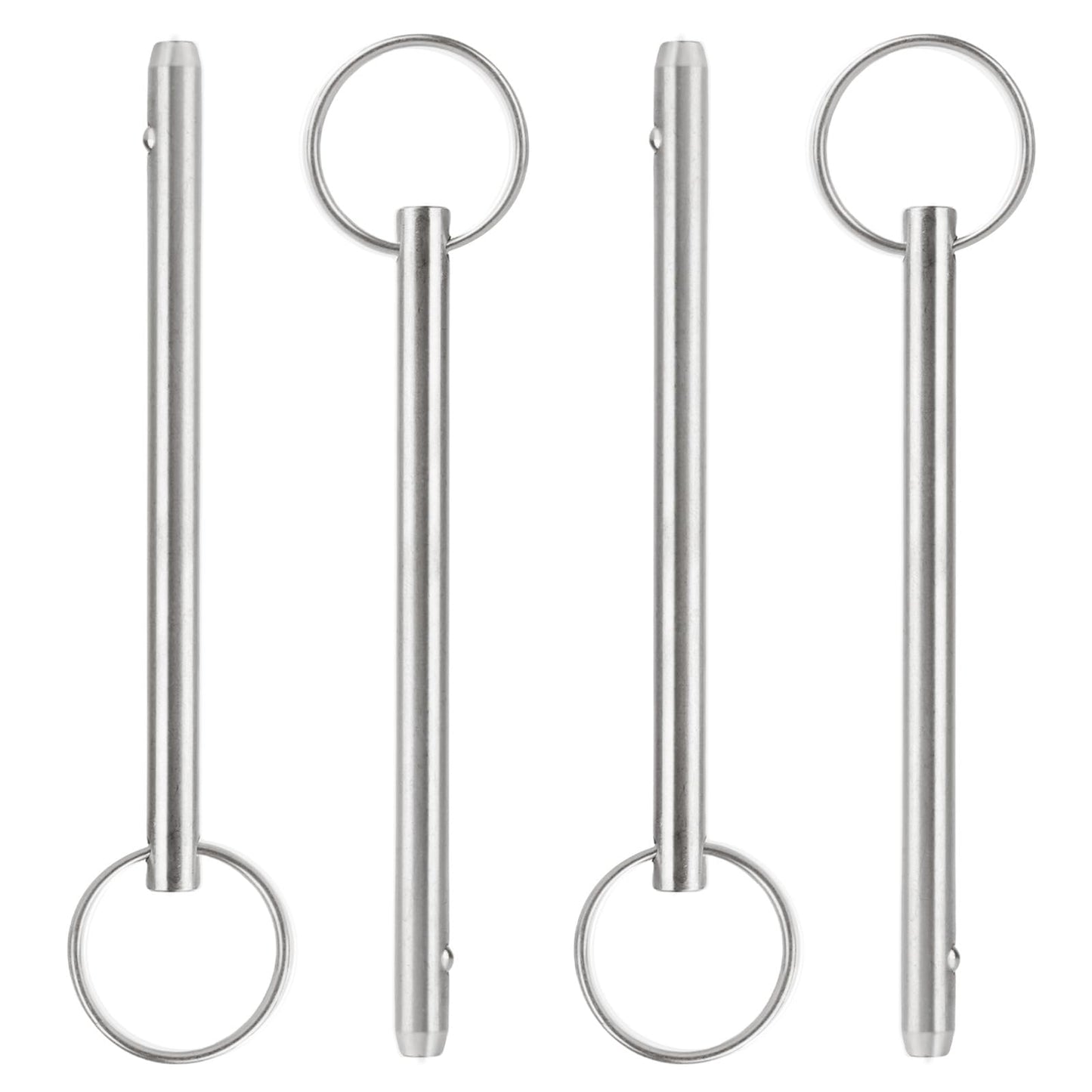 HZJPIN 4 Pack Quick Release Pin, Diameter 1/4"(6.3mm), Overall Length 3.75"(95mm), Usable Length 3"(76mm), Full 316 Stainless Steel, Bimini Top Pin, Marine Hardware